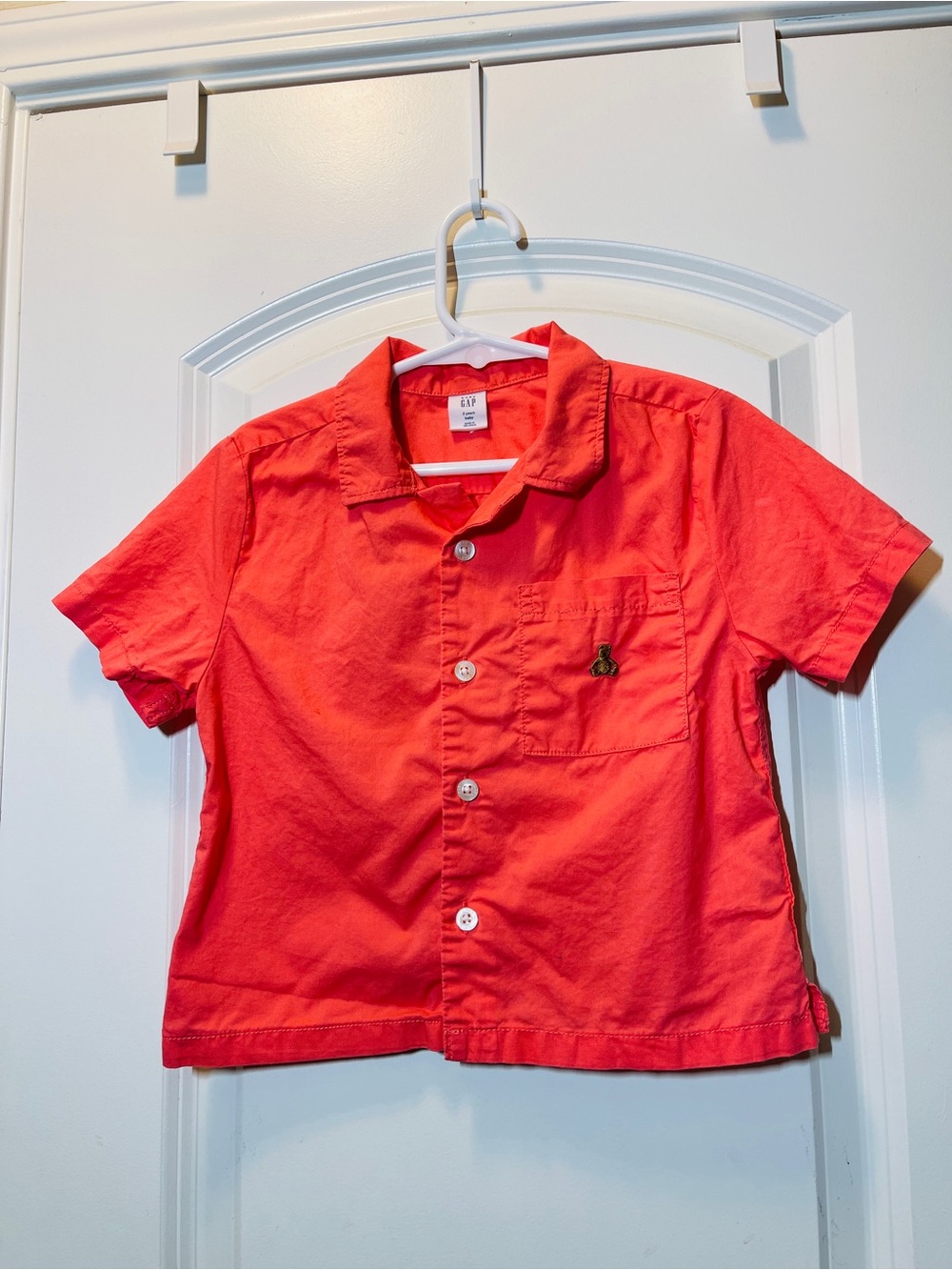 GAP Kids Coral Short-Sleeve Button-Down Shirt